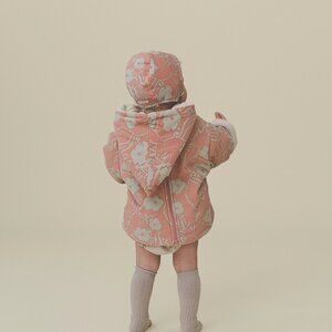 Bene Bene baby girl outer coat/jacket with back zipper and matching hat